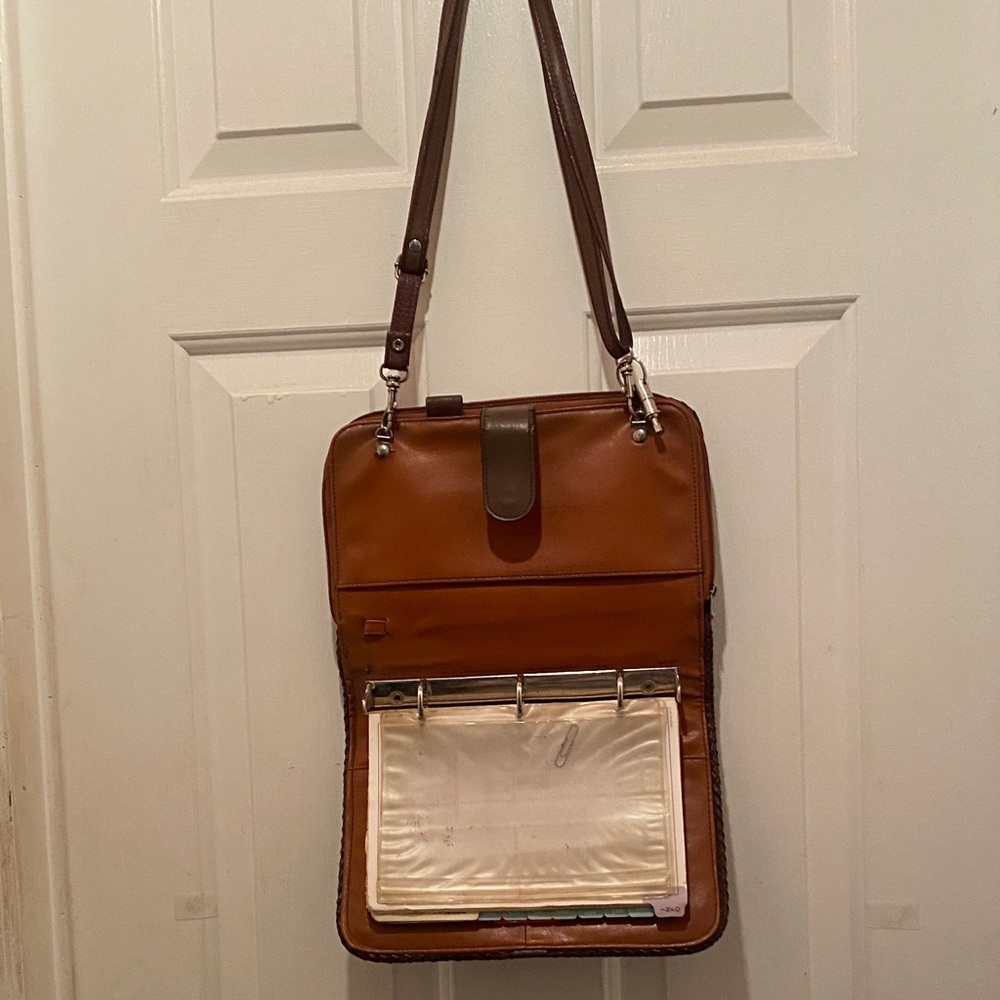 Dooney & Bourke Chestnut Leather Bag with Emblem - Picture 4 of 16